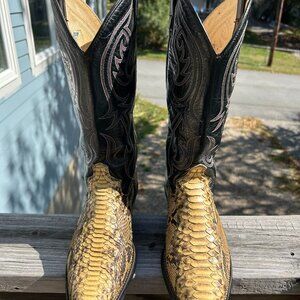 Python Cowboy Boots Back Cut 8.5 D